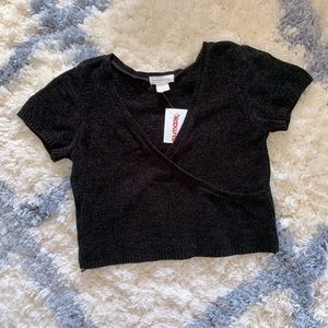 urban outfitters chenille wrap top